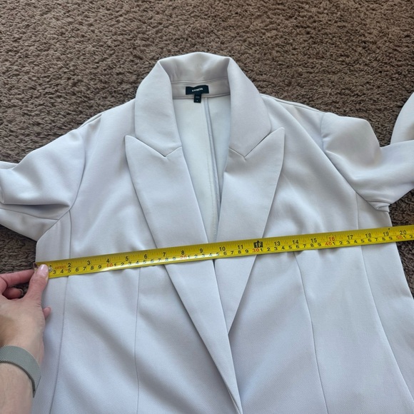 Express Lavender Scuba 3 Piece Pantsuit Oversized Blazer Trousers Skirt M 8 - Picture 8 of 16